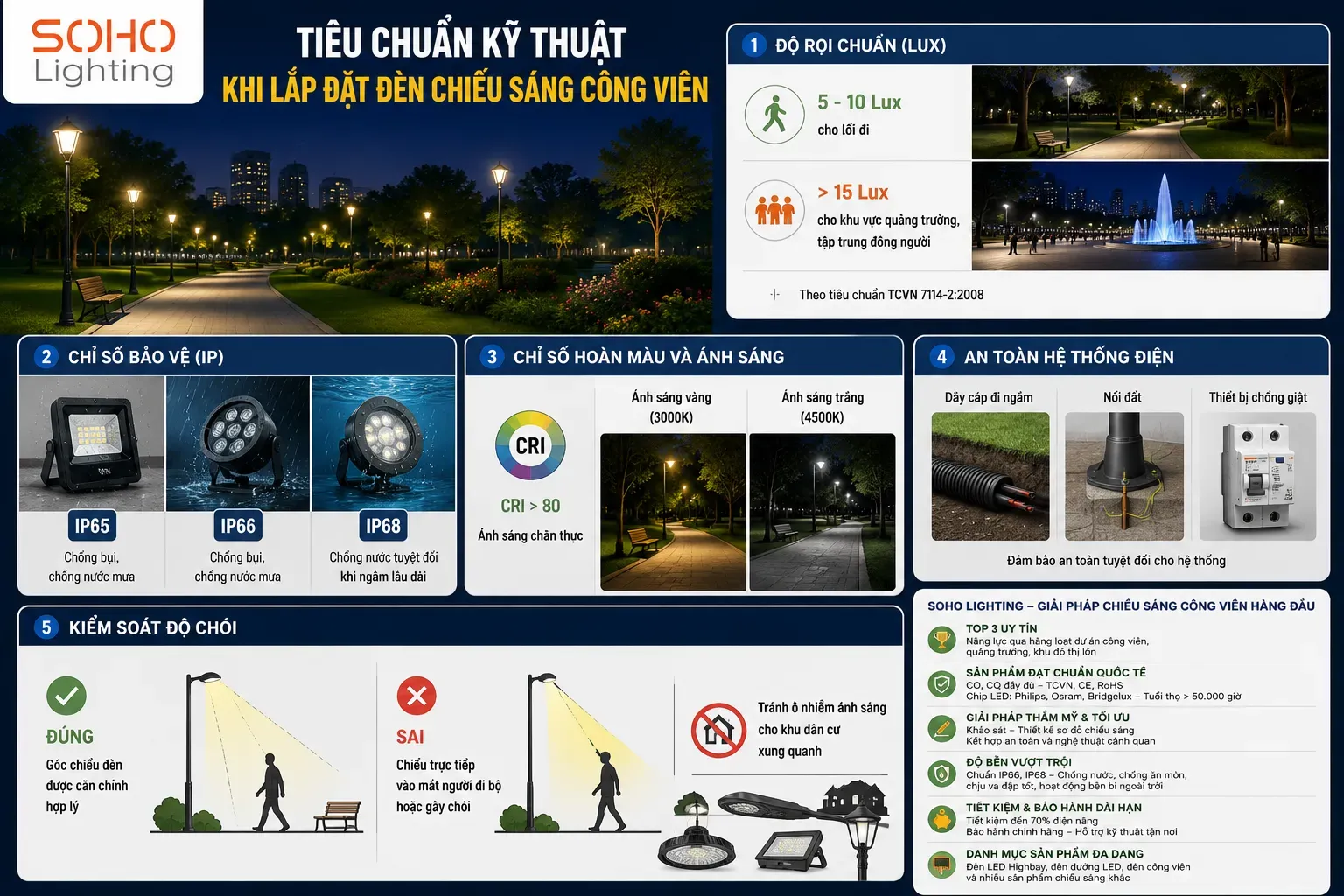 SOHO Lighting - Đơn vị cung cấp giải pháp chiếu sáng công viên hàng đầu SOHO Lighting - Đơn vị cung cấp giải pháp chiếu sáng công viên hàng đầu