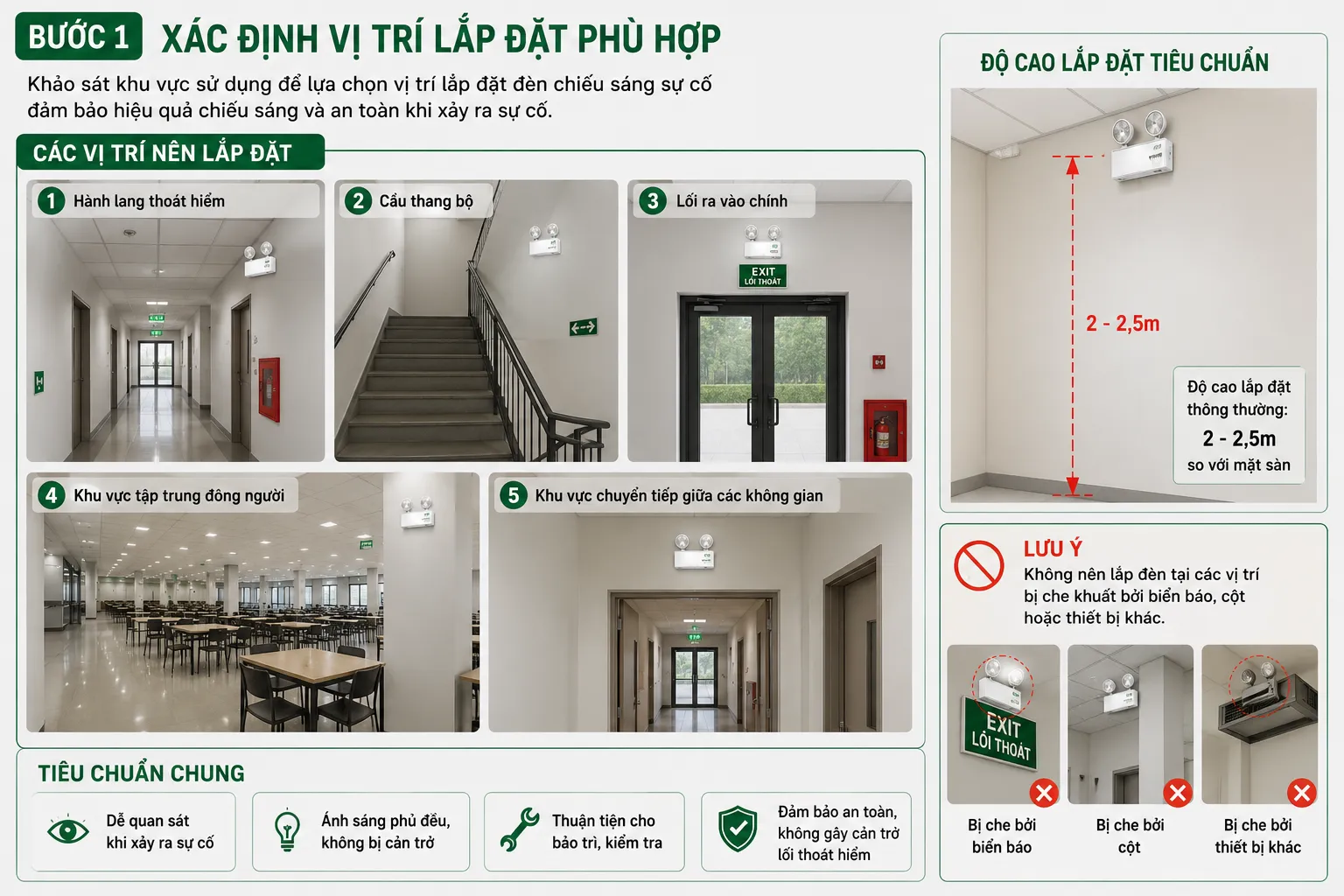 Xác định vị trí lắp đặt phù hợp Xác định vị trí lắp đặt phù hợp