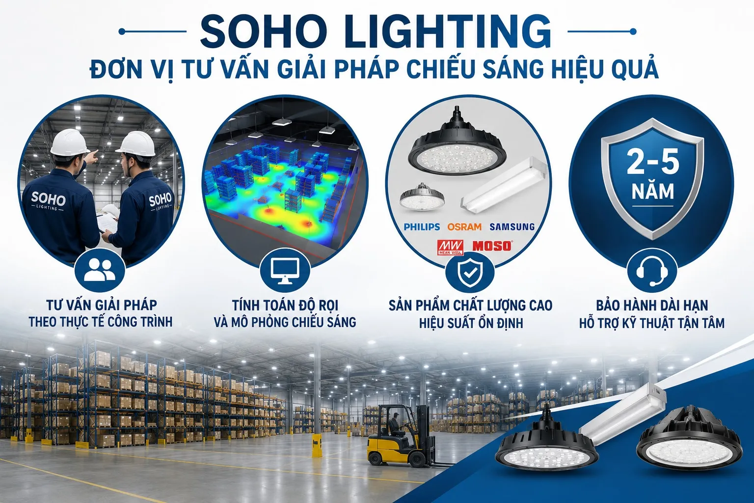 Đơn vị tư vấn giải pháp chiếu sáng nhà kho hiệu quả Đơn vị tư vấn giải pháp chiếu sáng nhà kho hiệu quả