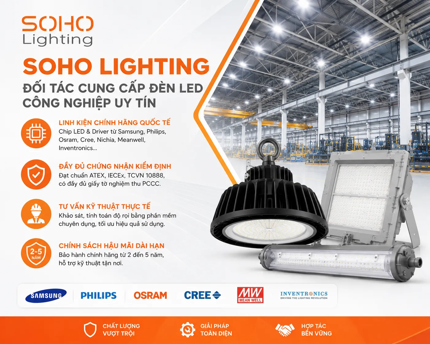 SOHO Lighting - Đối tác cung cấp đèn LED công nghiệp uy tín SOHO Lighting - Đối tác cung cấp đèn LED công nghiệp uy tín